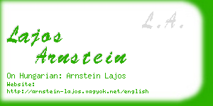 lajos arnstein business card